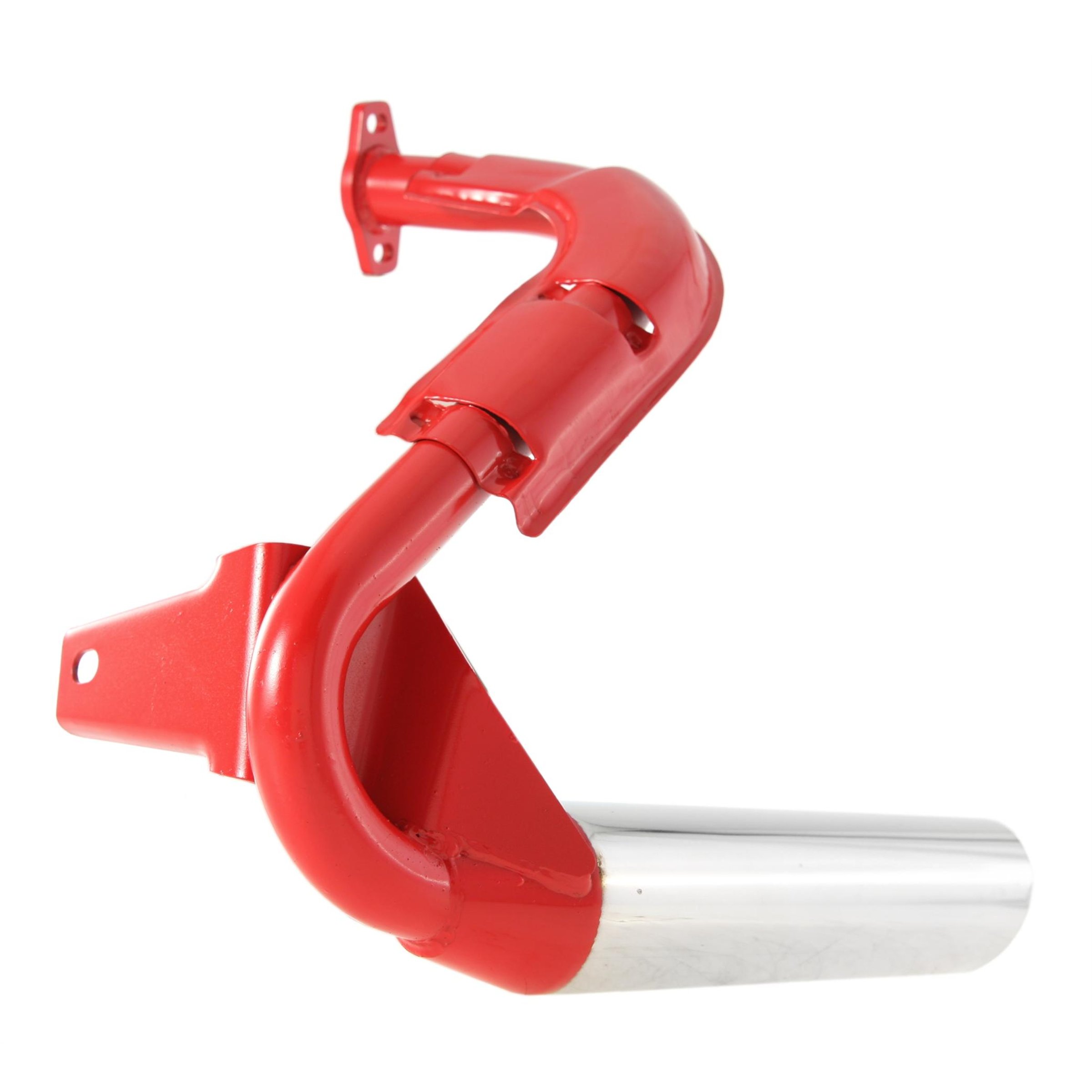 Rennauspuff SIP 'Sport' Replika, Material: Stahl rot, Dämpfer: chrom Farbe (ESD): chrom für Vespa 50/N/L/R/S/Special/SR/SS