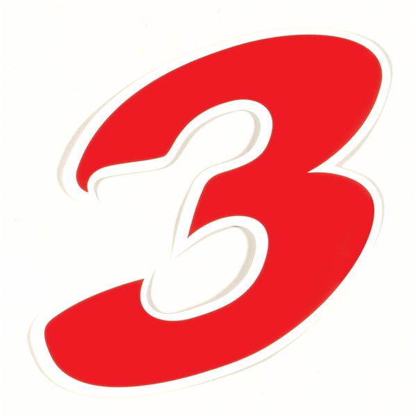 Aufkleber mit Motiv Startnummer '4' 