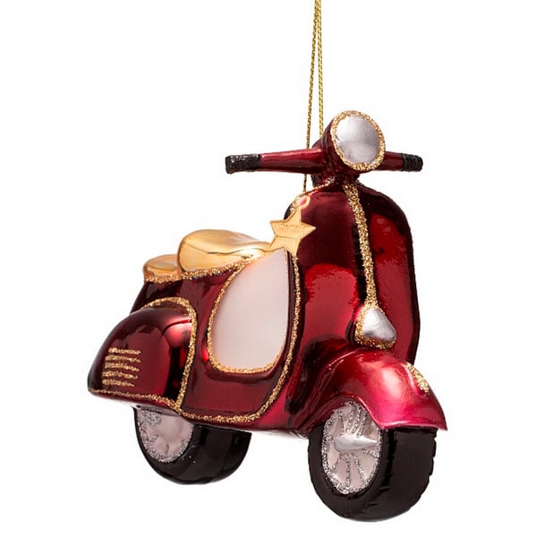 Christbaumschmuck VONDELS mit Motiv 'Roller' dunkelrot 