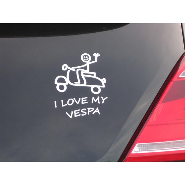 Aufkleber mit Motiv 'I love my Vespa' 