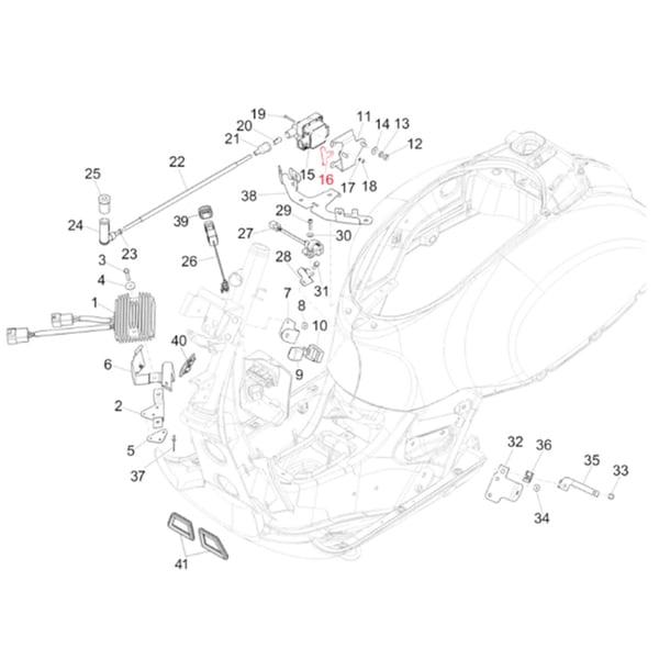 Halterung PIAGGIO, Zündspule, 1D001721 für Vespa GTS/GTS Super/GTV 300ccm ('16-)