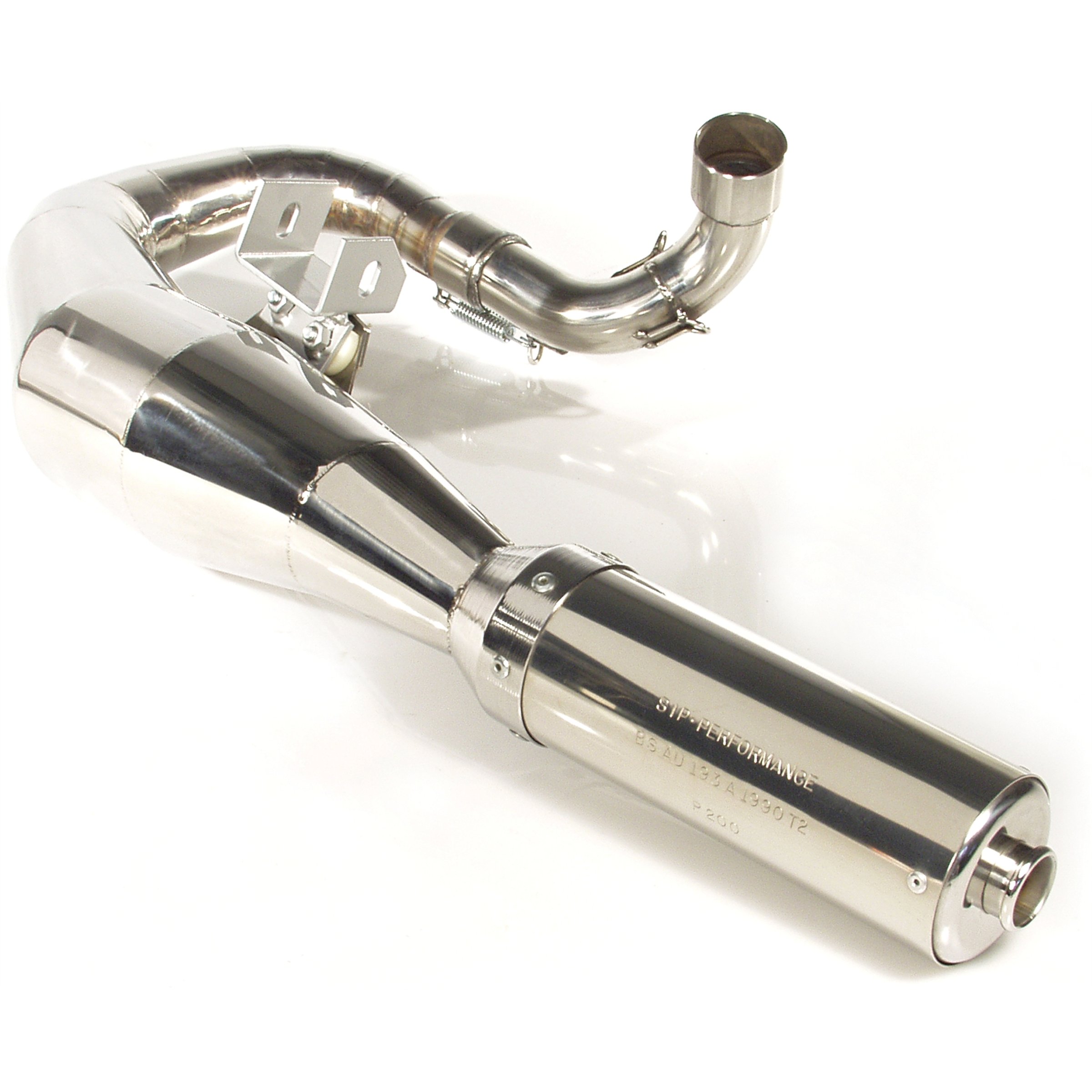 Rennauspuff SIP Performance, Material: Edelstahl poliert, Dämpfer: Edelstahl Farbe (ESD): silber für Vespa 125 GT/GTR/TS/150 GL/Sprint/V/PX80-150/PE/Lusso/Cosa 1