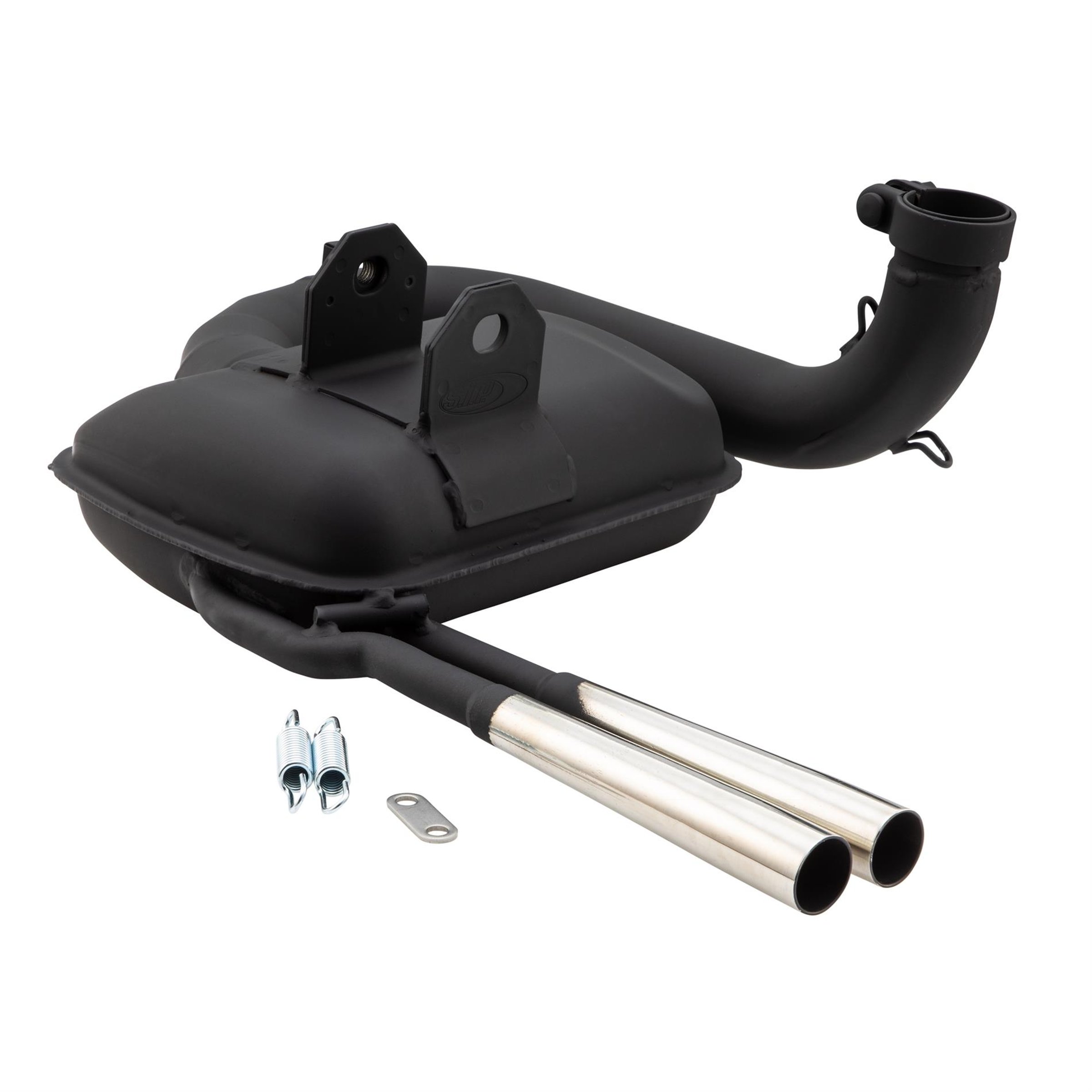 Rennauspuff SIP ROAD 2.0 Sport Optik, Material: Stahl schwarz, Farbe (ESD): chrom für Vespa 125 VNA-TS/150 VBA-T4/PX80-150/PE/Lusso