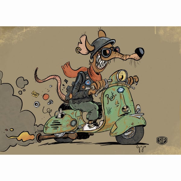 Postkarte SIP mit Motiv mit 'RATVESPA' 