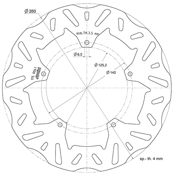 Bremsscheibe POLINI B37 175.0041 für APRILIA SR Max/ GILERA Nexus/ PIAGGIO Beverly/Carnaby/X7/X8/X9 125-500ccm 4T