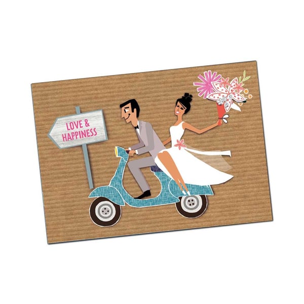 Postkarte SIP mit Motiv Hochzeit Love & Happiness 