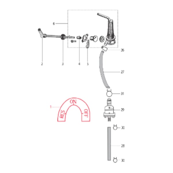 Aufkleber LML mit Motiv 'RES-ON-OFF' für LML Star 125-200 4T/Star Deluxe 125-150 4S/Speedy