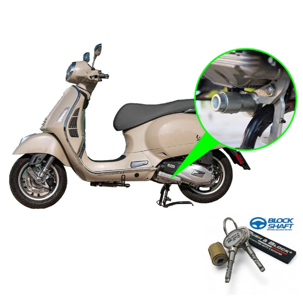 Sicherheitsschloss PUSH & BLOCK Hauptständer silber für Vespa GTS/GTS Super 125ccm ('22-) GTS/GTV 300/310ccm ('22-)