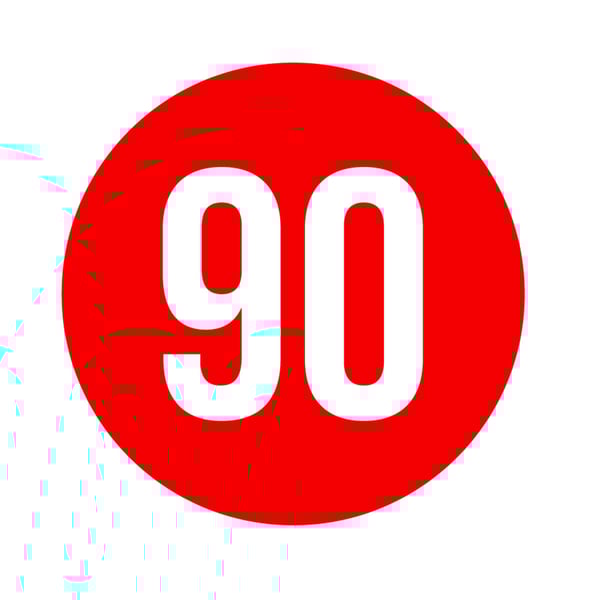 Aufkleber mit Motiv Tempo 90 