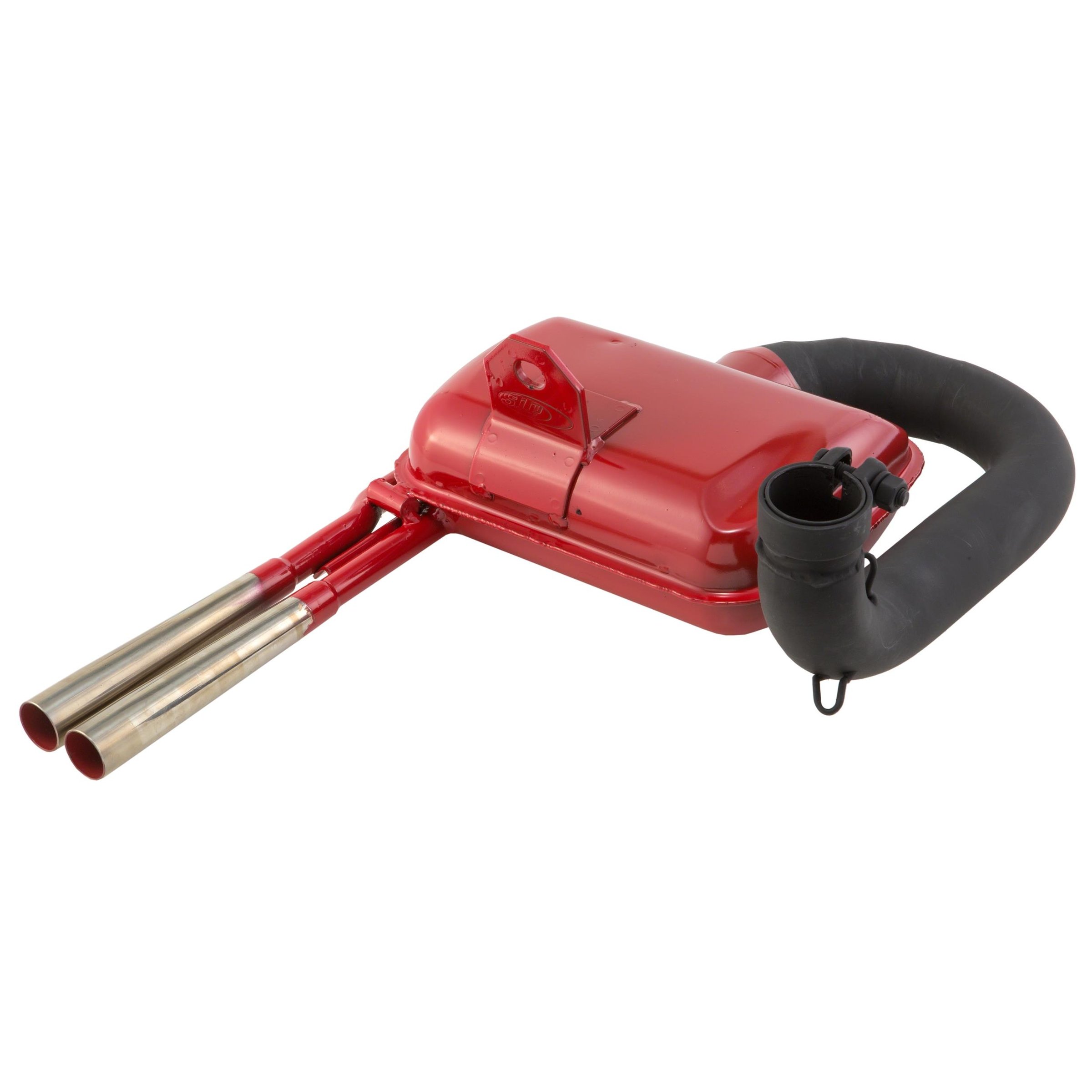 Rennauspuff SIP ROAD 2.0 Sport Optik 87565, Material: Stahl rot, Farbe (ESD): chrom für Vespa 125 VNA/VNB/GT/GTR/Super/150 VBA/VBB/GL/Sprint/Super/T4