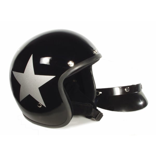 Helm BANDIT Jet Star mit silbernem Stern, Gr. M Jethelm