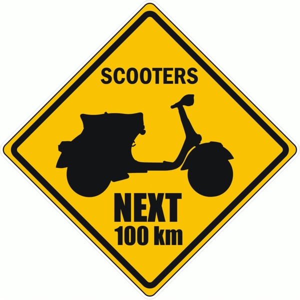 Aufkleber mit Motiv 'Scooters next 100km' 