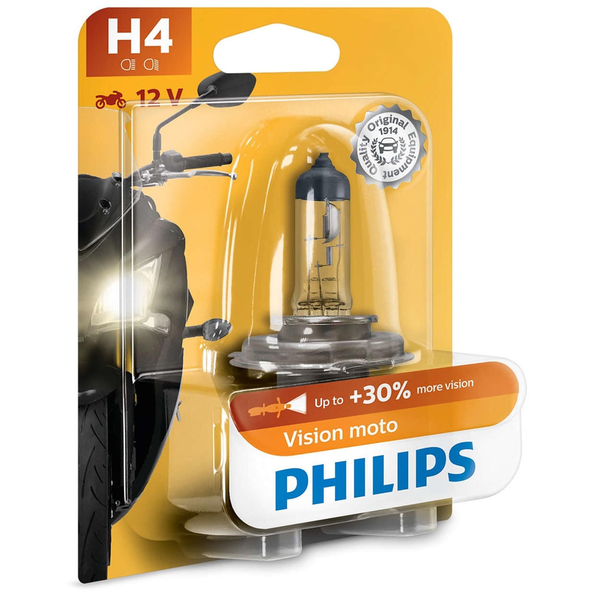 Birne PHILIPS Vision moto 12V/60/55W, Sockel: P43T / H4 Scheinwerfer Scheinwerfer