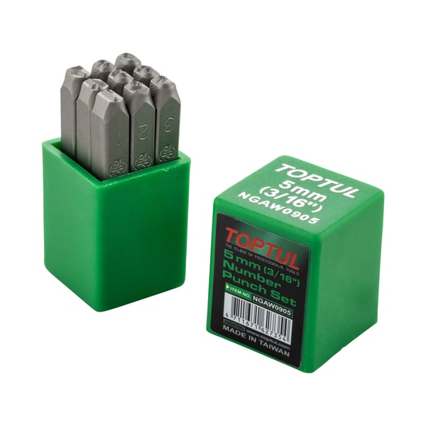 Schlagstempel Zahlen 0-9 TOPTUL für Rahmennummer 