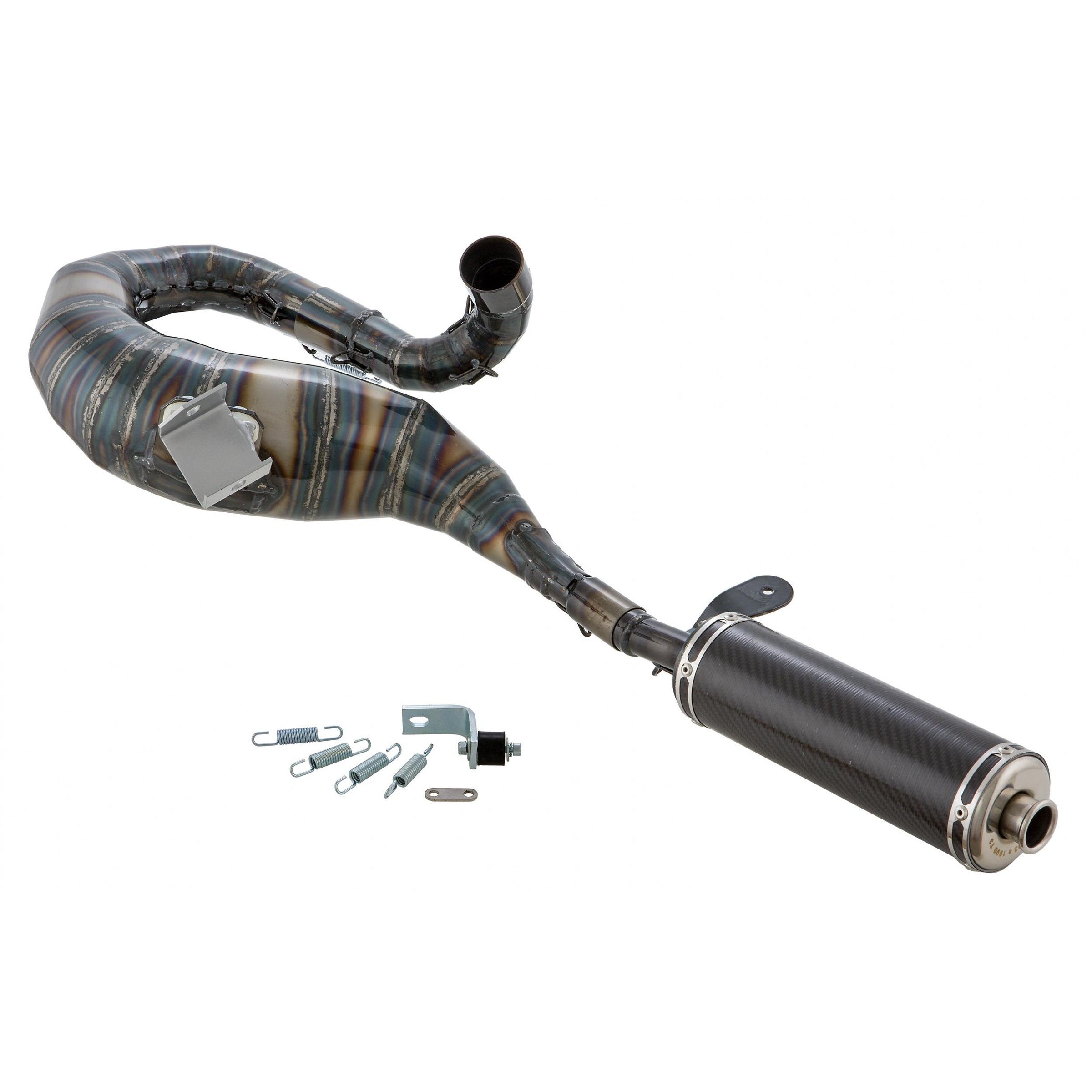 Rennauspuff SIP Performance 2.0, Material: Stahl klarlackiert, Dämpfer: Carbon Farbe (ESD): carbon für Vespa 200 Rally/P200E/PX200 E/Lusso/'98/MY/Cosa 1 200