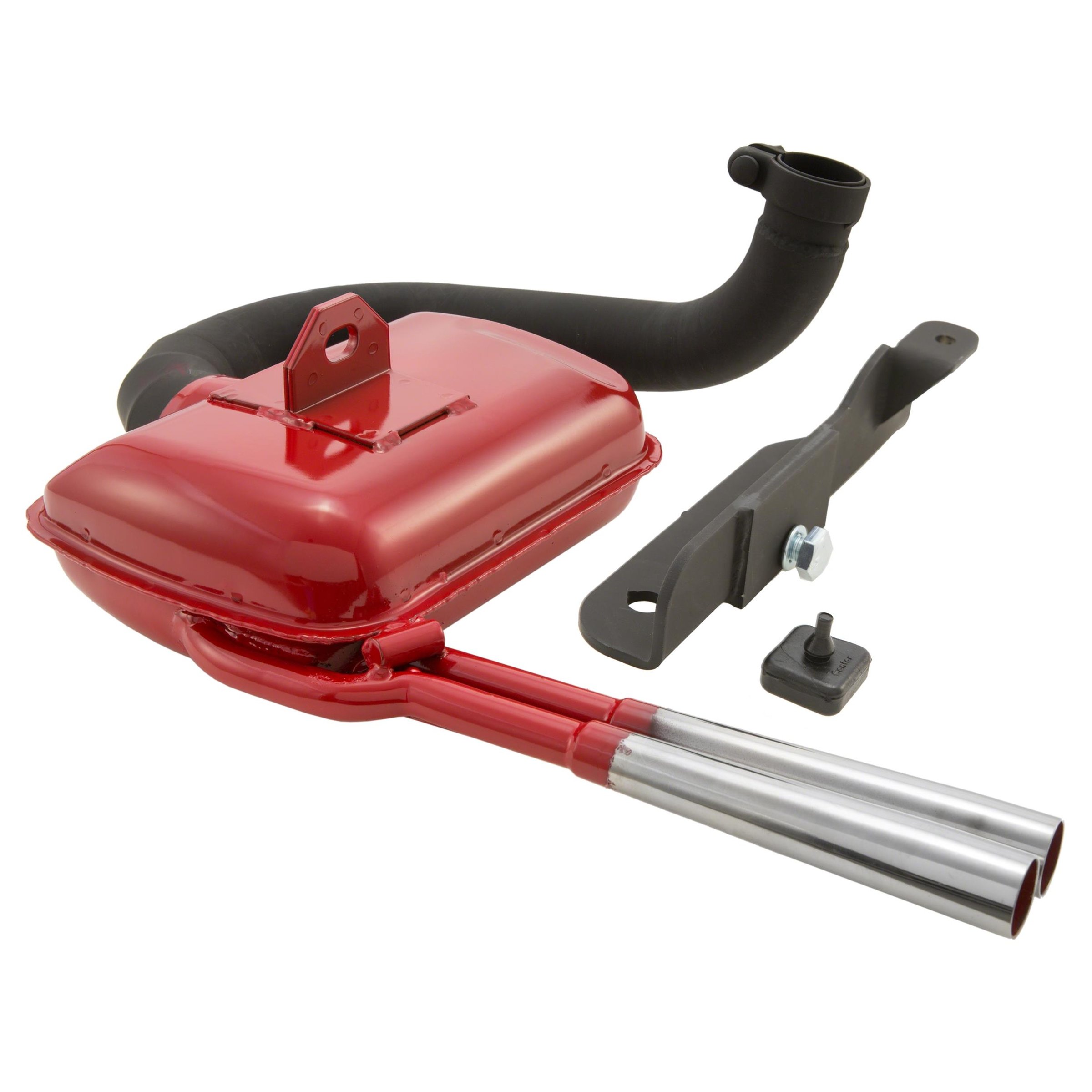 Rennauspuff SIP ROAD 2.0 Sport Optik 0201, Material: Stahl rot, Farbe (ESD): chrom für Vespa 125 VM/VN/150 VL/VB1T/VGL1T