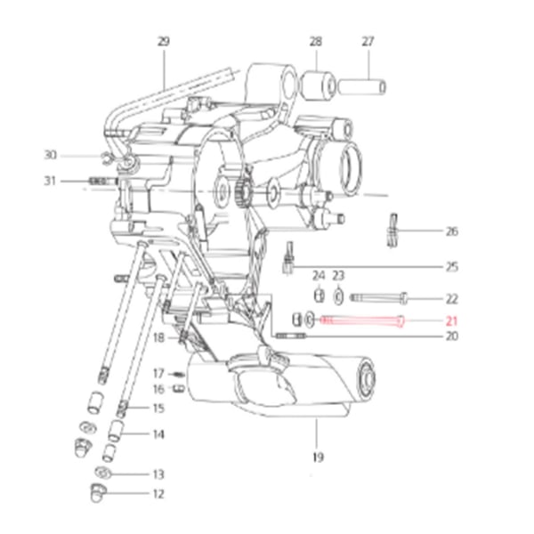 Schraube M7x82 mm, LML für LML Star 125-150 4T/Star Deluxe 125-150 4S/Speedy