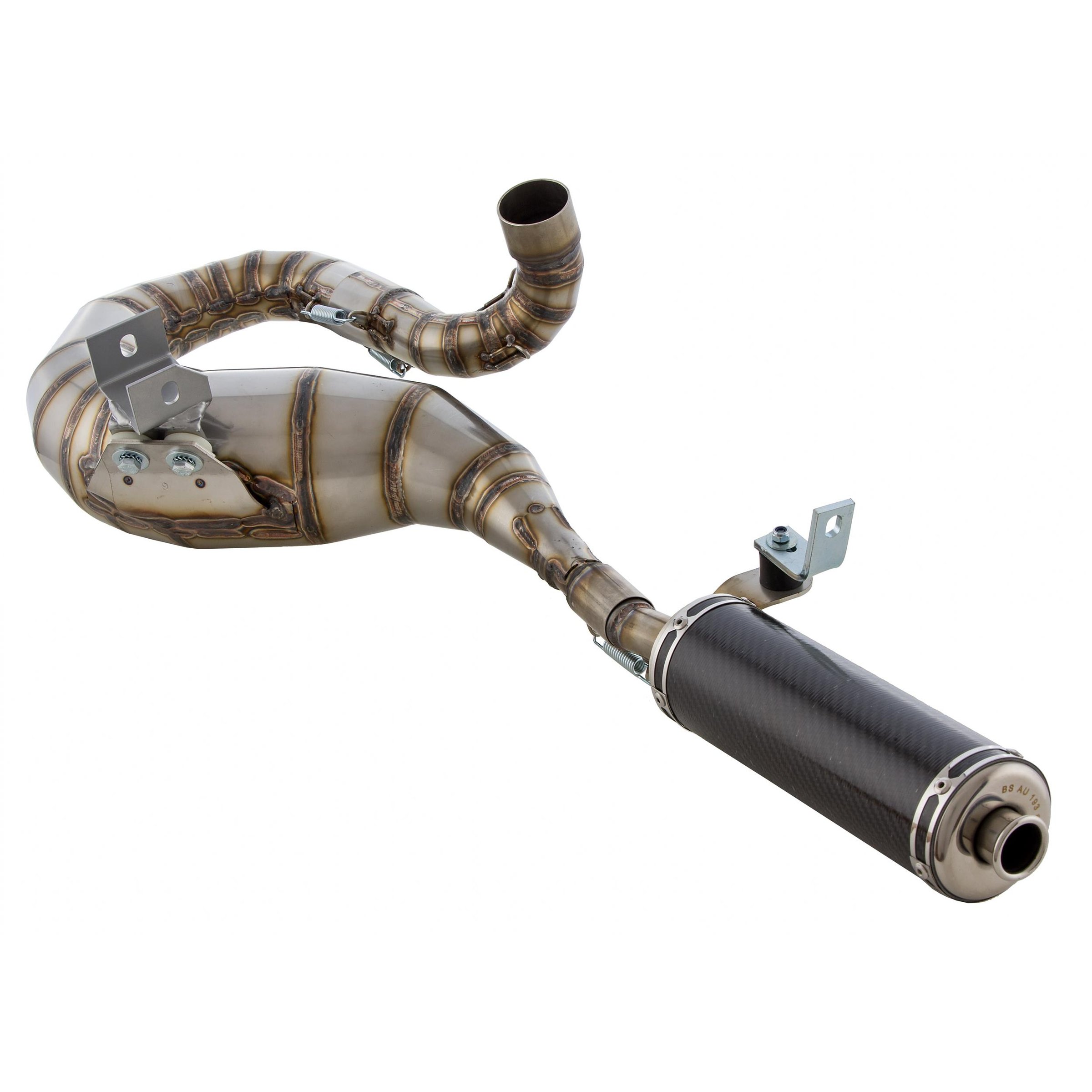Rennauspuff SIP Performance 2.0, Material: Edelstahl unlackiert, Dämpfer: Carbon Farbe (ESD): carbon für Vespa 200 Rally/P200E/PX200 E/Lusso/'98/MY/Cosa 1 200