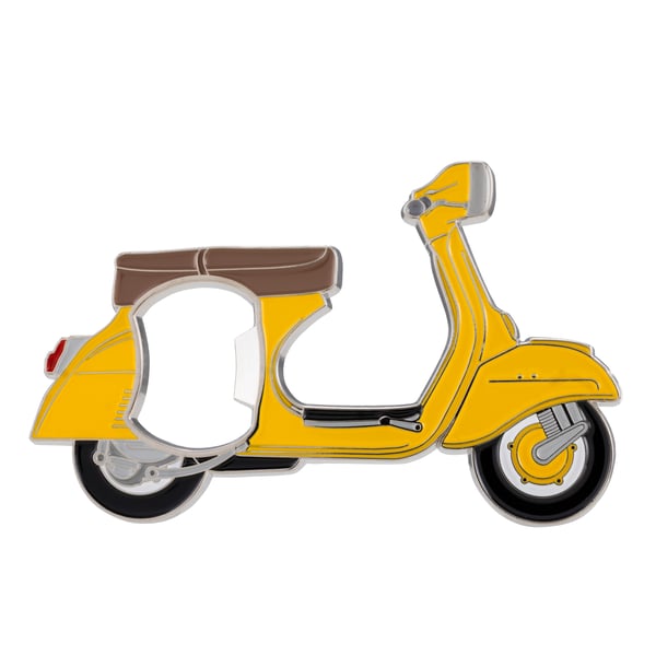 Flaschenöffner mit Motiv Vespa Motorroller gelb 