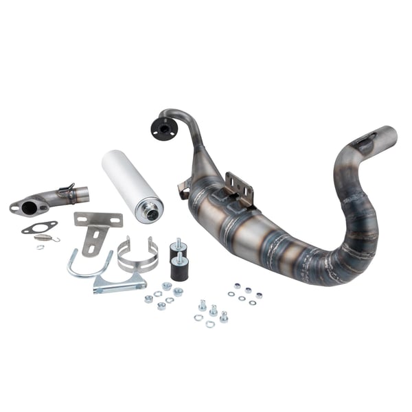 Rennauspuff VMC STRIKE, Stahl, Dämpfer: Aluminium Farbe (ESD): silber für Vespa 90/R/SS/100/125 VMA1T