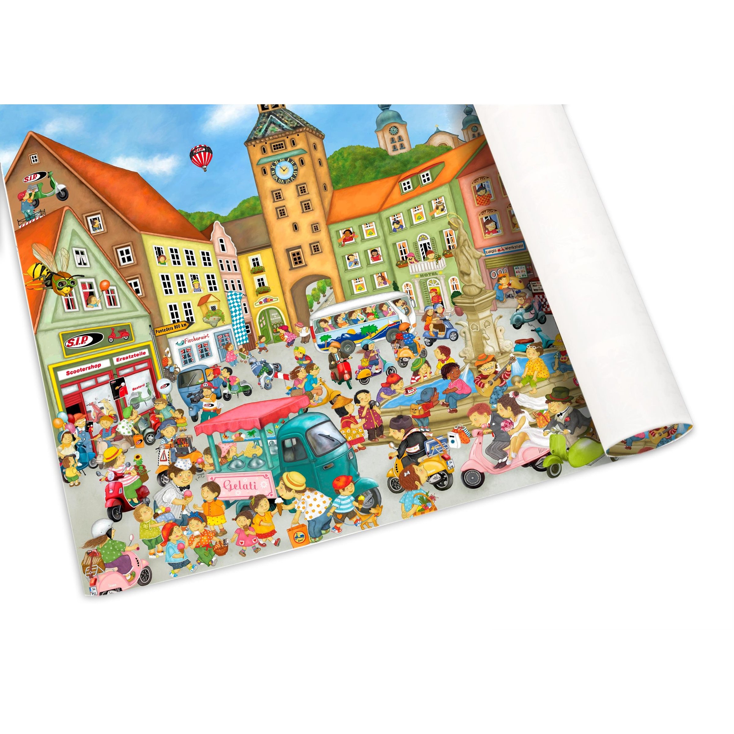Geschenkpapier SIP mit Motiv Vespa Wimmelbild Landsberg  