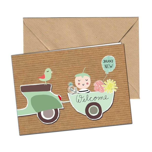 Grußkarte SIP mit Motiv Welcome Baby 
