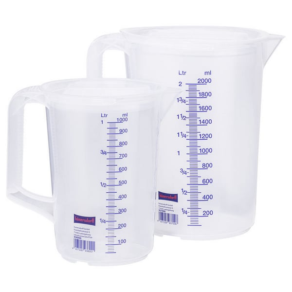 Messbecher-Set HÜNERSDORFF 1x1000ml + 1x2000ml transparent 