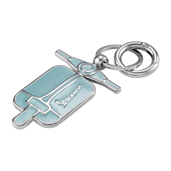 Schlüsselanhänger PIAGGIO mit Motiv 'Vespa VNB Front' Motorroller helles Graublau 