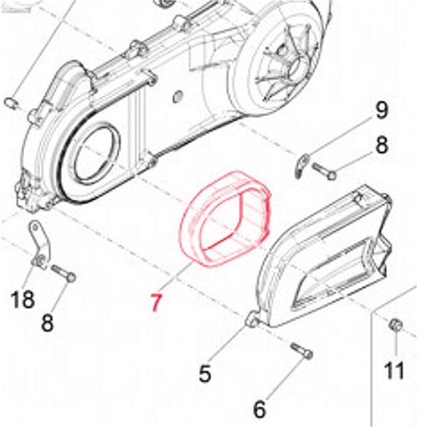 Luftfiltereinsatz PIAGGIO Variodeckel für Vespa GTS Super 125ccm