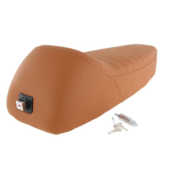 Sportsitzbank NISA Ancelotti braun, signalbraun RAL 8002 für Vespa PX80-200/PE/Lusso/PX'98/MY