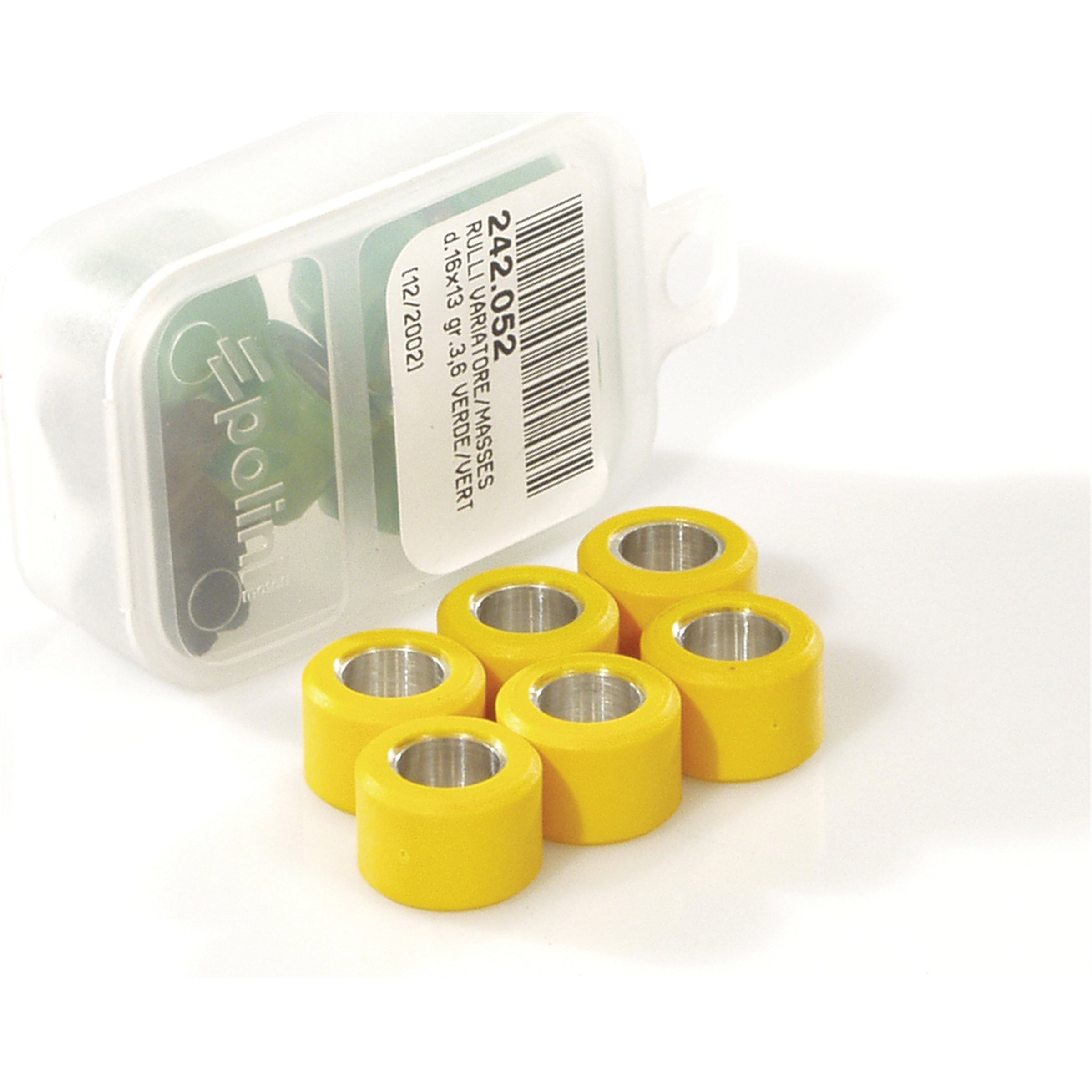 Variatorrollen POLINI 15x12 mm 2,5g, 242.132 für APRILIA/BENELLI/BETA/CAGIVA/ITALJET/MBK/MALAGUTI/YAMAHA