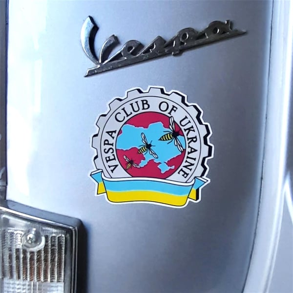 Aufkleber 'Vespa Club Ukraine', Original Vespa Club Motiv 