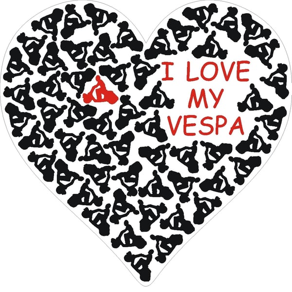 Aufkleber mit Motiv 'I love my Vespa' Motorroller 