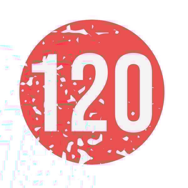 Aufkleber mit Motiv Tempo 120 