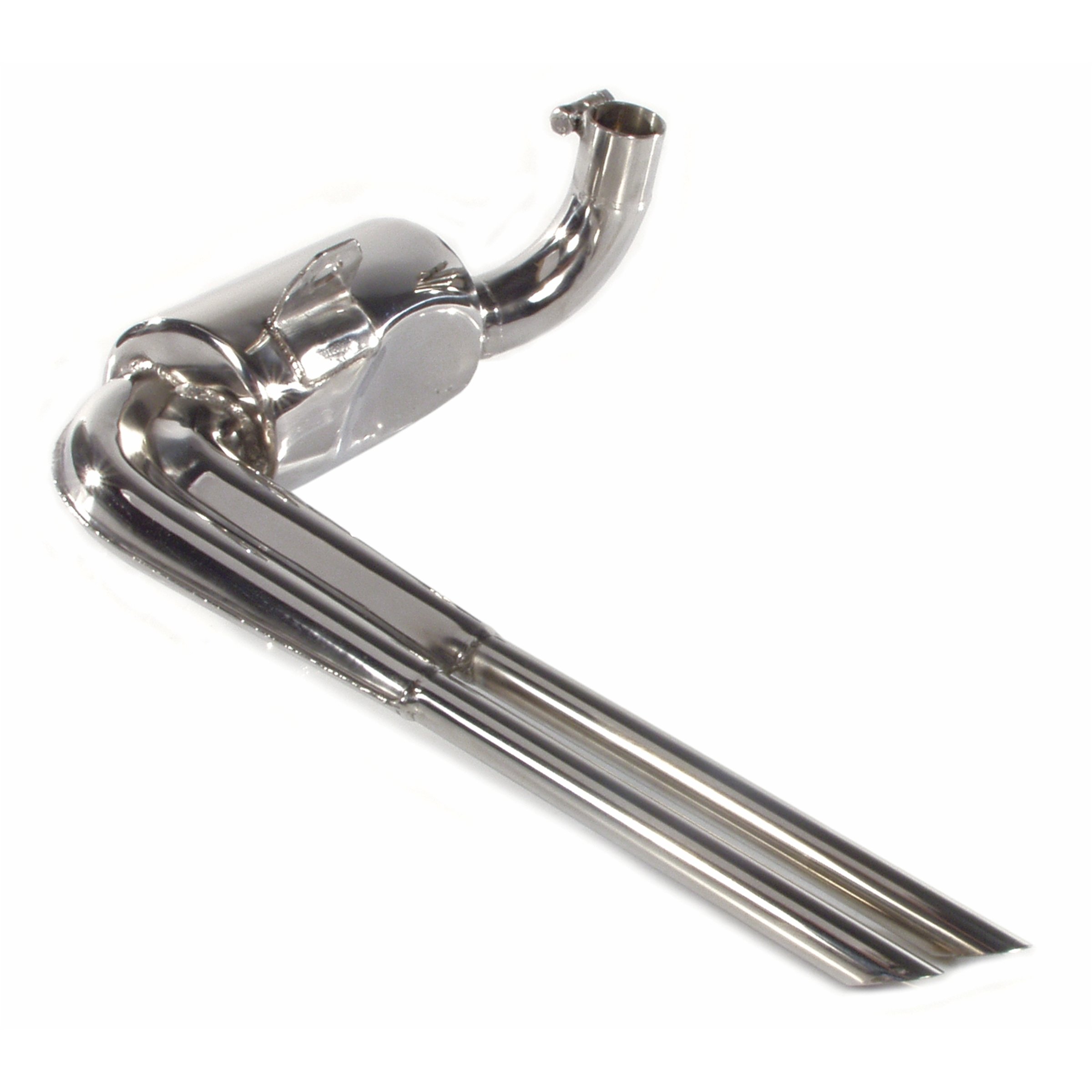 Rennauspuff 'Replika Sport', Material: Edelstahl poliert, Farbe (ESD): chrom für Vespa 125 GT/GTR/TS/150 GL/Sprint/V/T4/PX125-150/PE/Lusso