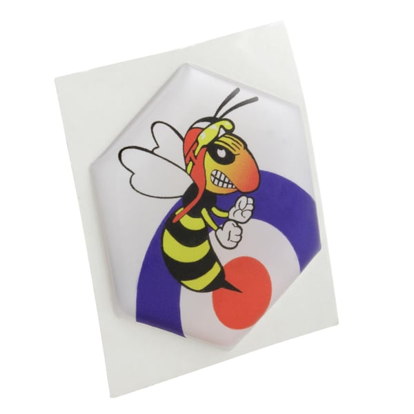 Emblem 'Target böse Wespe' 6-Eck Kaskade für Vespa PK50-125 XL/XL2/PX80-200E/Lusso/'98/T5