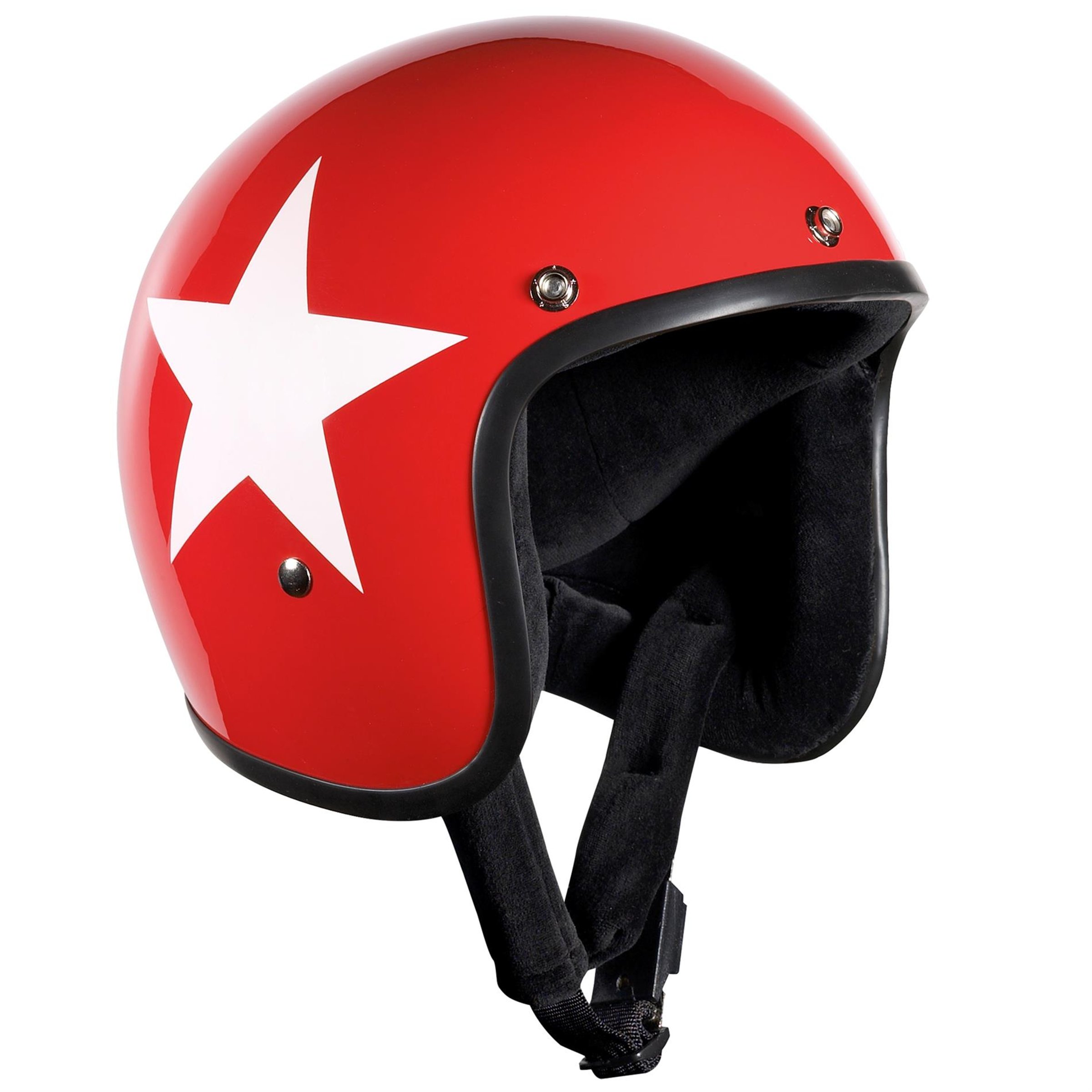 Helm BANDIT Jet Star mit weißem Stern, rot, Gr. S, 55-56cm Jethelm