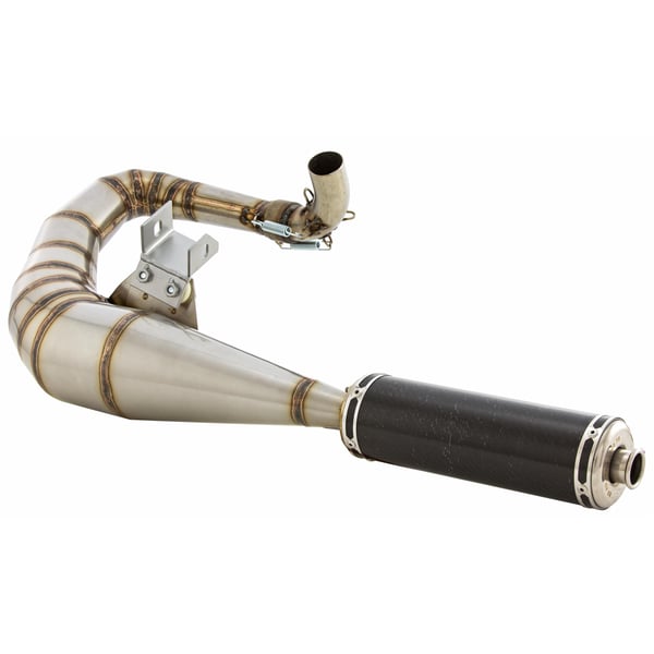Rennauspuff SIP Performance 2.0, Edelstahl unlackiert, Dämpfer: Aluminium Farbe (ESD): schwarz für Vespa 125 GT/GTR/TS/150 GL/Sprint/V/PX80-150/PE/Lusso/Cosa 1
