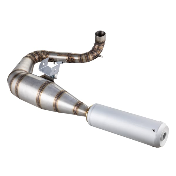 Rennauspuff SIP Performance 2.0 Silent, Edelstahl unlackiert, Dämpfer: Aluminium Farbe (ESD): silber für Vespa 200 Rally/P200E/PX200 E/Lusso/'98/MY/Cosa 1 200