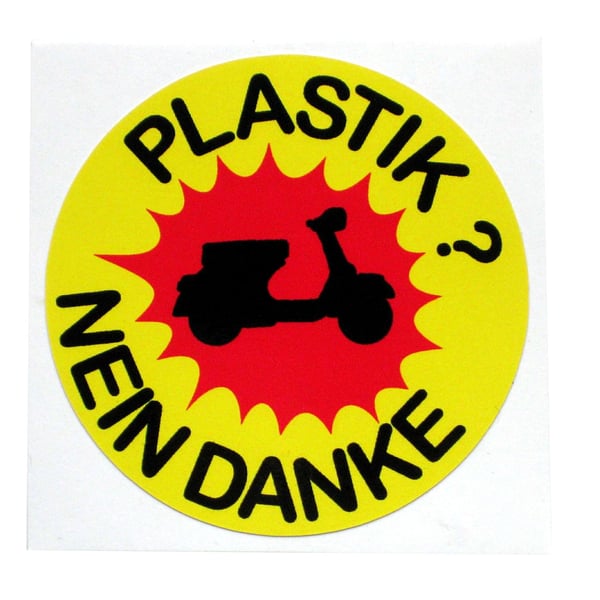 Aufkleber mit Motiv 'PLASTIK? NEIN DANKE' 