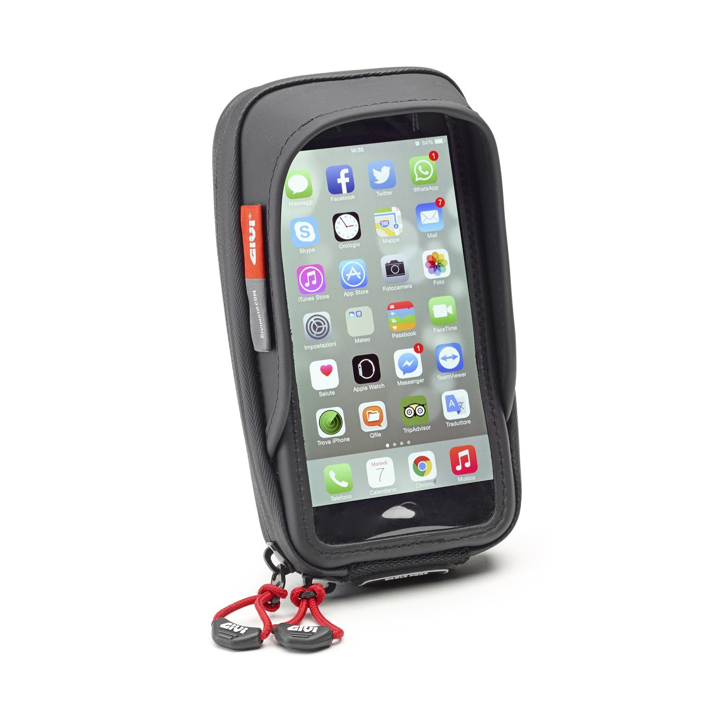 Smartphonehalter GIVI zur Montage an Spiegelstange/Windschild/Rohrlenker  