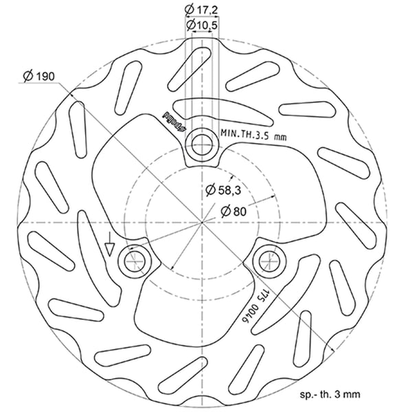 Bremsscheibe POLINI B15 175.0046 für MBK/YAMAHA Nitro/Aerox 50ccm
