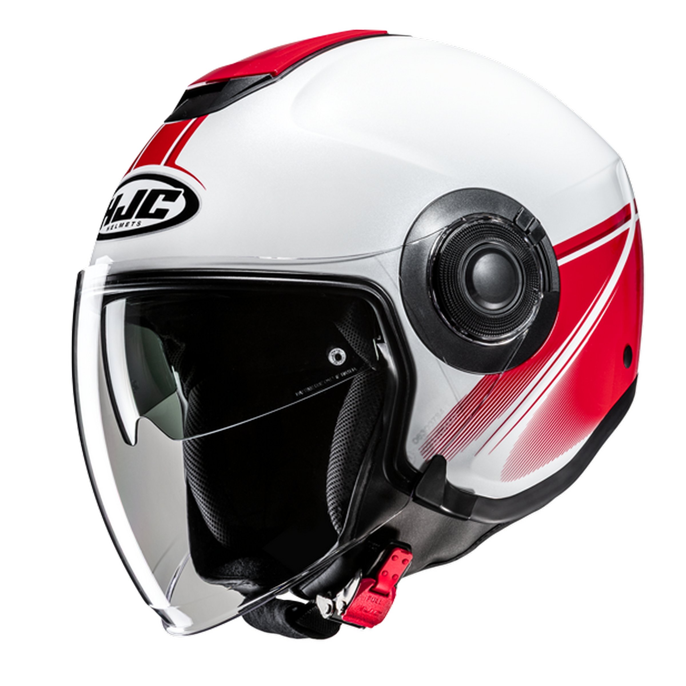 Helm HJC i40N, weiß/rot, Gr. S, 55-56 cm Jethelm