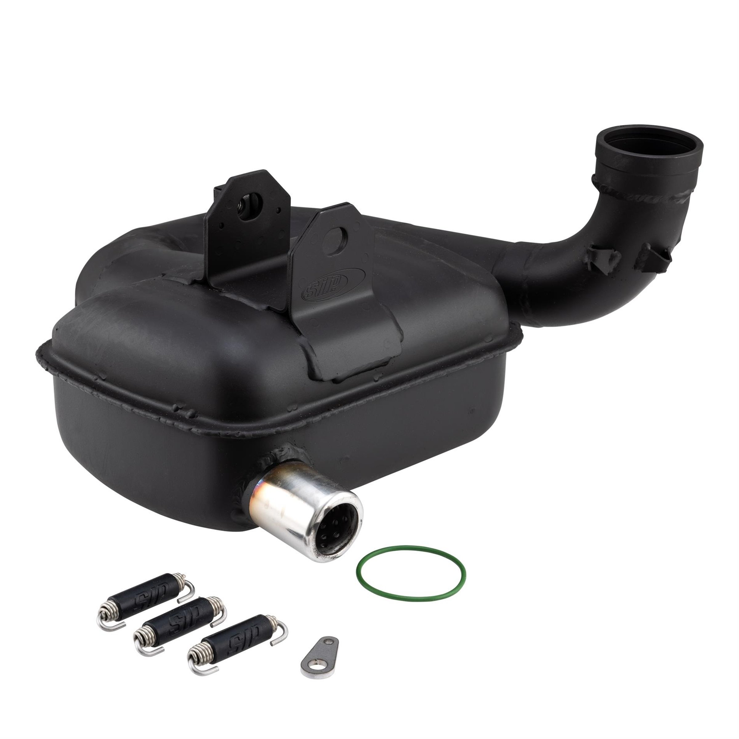 Rennauspuff POSCH PERFORMANCE Resi Box BFA 306, Material: Stahl schwarz für Vespa 125 VNA-TS/150 VBA-Super/160 GS/180 SS/Rally/PX/PE/Lusso/T5 für Vespa 125 VNA-TS/150 VBA-Super/160 GS/180 SS/Rally/PX/PE/Lusso/T5