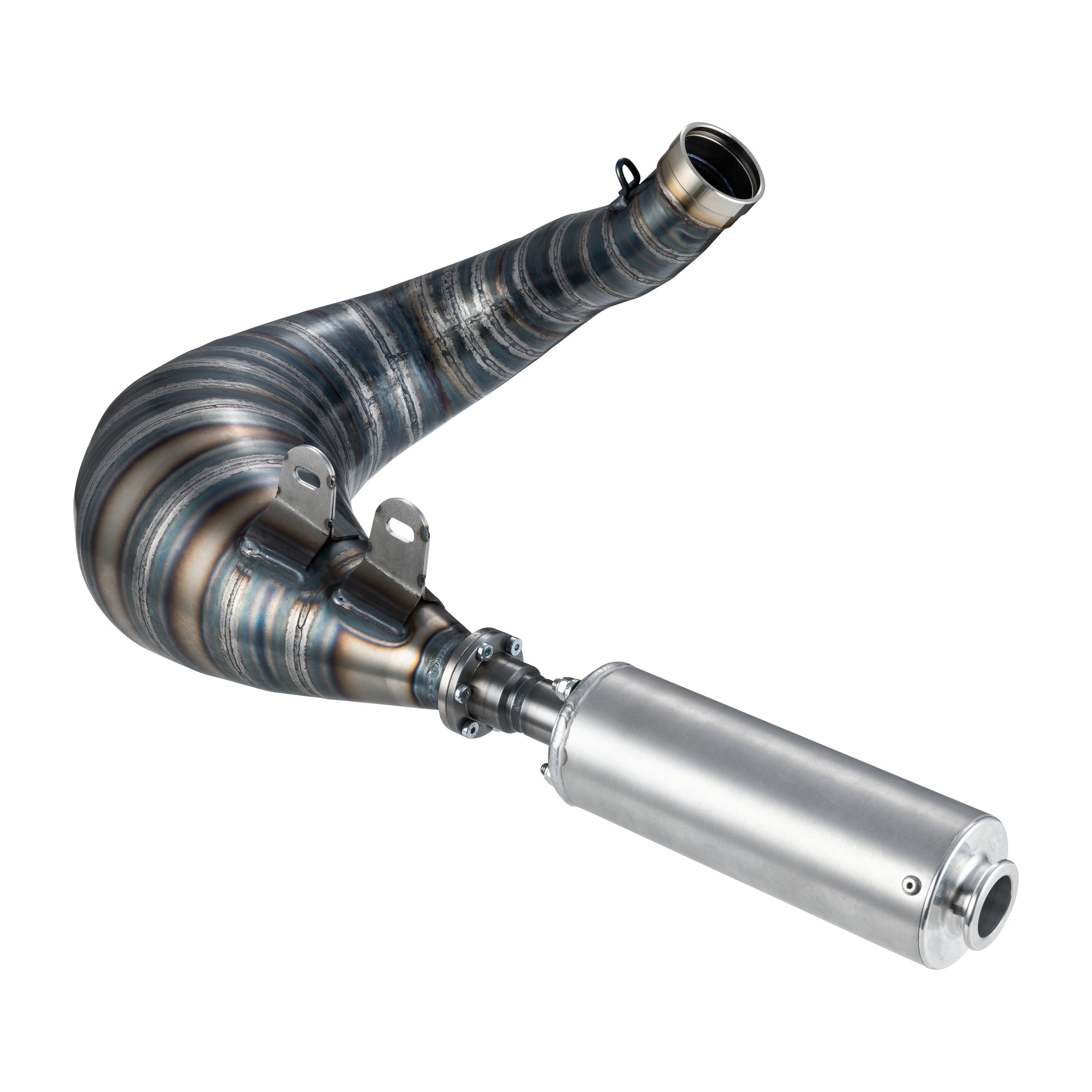 Rennauspuff BFA/FRT 150-180ccm GP 'race', Material: Stahl klarlackiert, Farbe (ESD): silber für Vespa 90/R/SS/100/125/PV/ET3