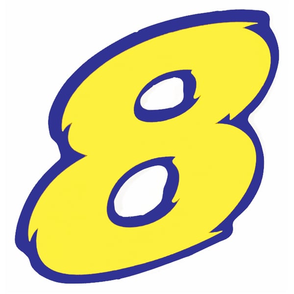 Aufkleber mit Motiv Startnummer '6' 