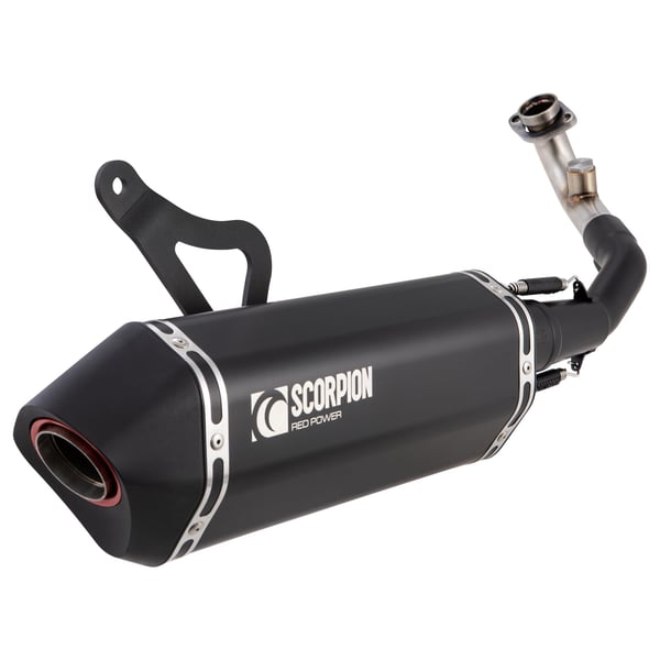 Rennauspuff SCORPION 'Red Power' Black Edition für Vespa GTS/GTS Super/GTV/GT 60 125-300ccm (-'16)