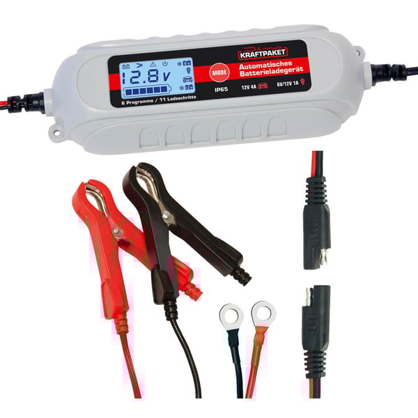 Batterie-Ladegerät DINO KRAFTPAKET 6 Programme, 11 Ladeschritte 6V/12V, 4A 