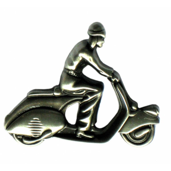 Pin mit Motiv Vespa 'Fahrer auf Roller' Motorroller 