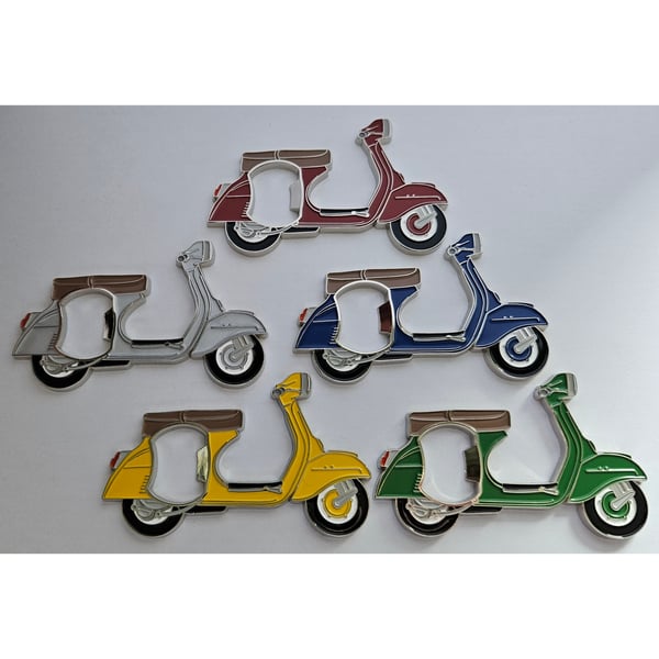 Flaschenöffner mit Motiv Vespa Motorroller silber 